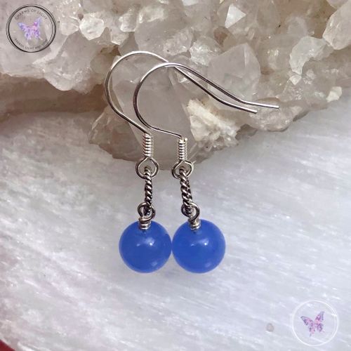 Blue Chalcedony & Silver Earrings